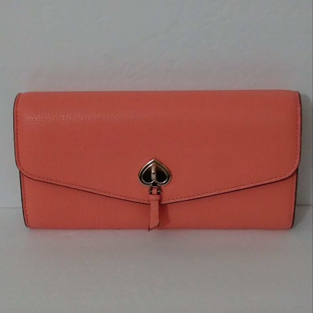 Kate Spade Coral Wallet Gold Tone Hardware